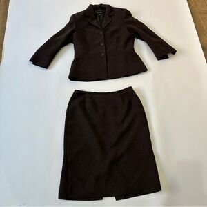Kasper Dark Brown Skirt Set
